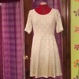 White Metallic Ombré Dress